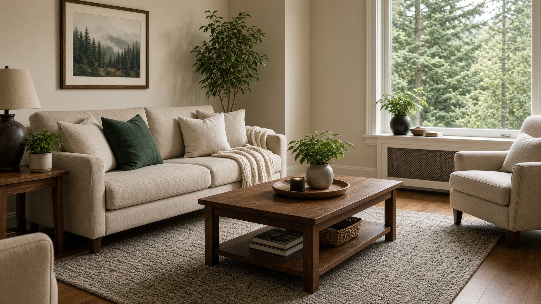 A Washington County living room after a recurring clean